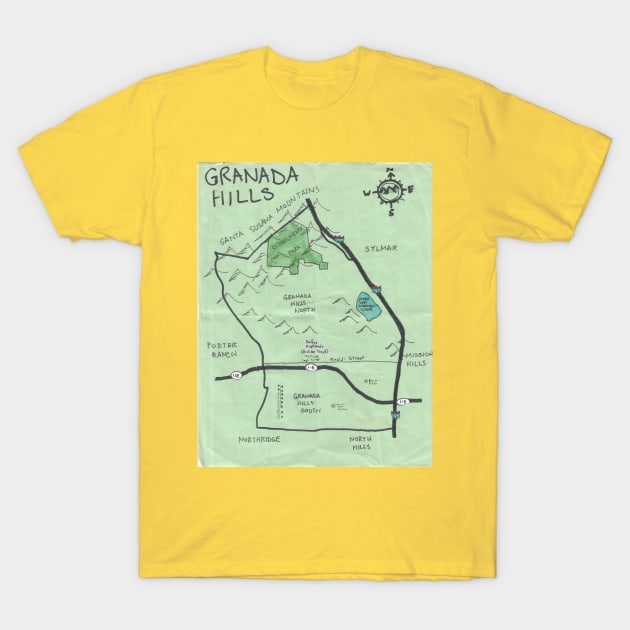 Granada Hills T-Shirt by PendersleighAndSonsCartography